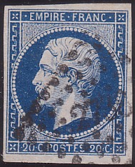  Napoléon dentelé Yvert N° 14 ,  PANNEAU D2 POSITION 86 - 1er état plus tardif - N° 2 - 
