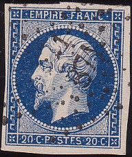  Napoléon dentelé Yvert N° 14 ,  PANNEAU D2 POSITION 86 - 2ème état - N° 3 - 