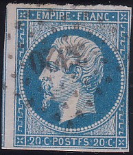  Napoléon dentelé Yvert N° 14 ,  PANNEAU D2 POSITION 86 - 4ème état - N° 8 - 