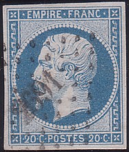  Napoléon dentelé Yvert N° 14 ,  PANNEAU D2 POSITION 87 - 1er état plus tardif - N° 2 - 