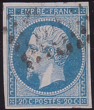  Napoléon dentelé Yvert N° 14 ,  PANNEAU D2 POSITION 87 - 3ème état - N° 4 - 