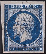  Napoléon dentelé Yvert N° 14 ,  PANNEAU D2 POSITION 89 - 1er état - N° 1 - 