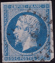  Napoléon dentelé Yvert N° 14 ,  PANNEAU D2 POSITION 89 - 3ème état - N° 3 - 