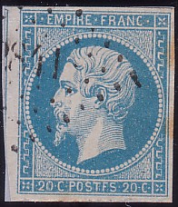  Napoléon dentelé Yvert N° 14 ,  PANNEAU D2 POSITION 89 - 4ème état - N° 4 - 