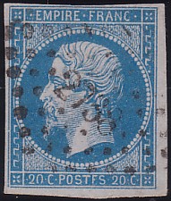 Napoléon dentelé Yvert N° 14 ,  PANNEAU D2 POSITION 89 - 5ème état - N° 5 - 