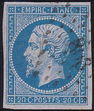  Napoléon dentelé Yvert N° 14 ,  PANNEAU D2 POSITION 89 - 9ème état - N° 12 - 