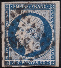  Napoléon dentelé Yvert N° 14 ,  PANNEAU D2 POSITION 90 - 1er état - N° 1 - 