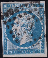  Napoléon dentelé Yvert N° 14 ,  PANNEAU D2 POSITION 90 - 4ème état - N° 6 - 