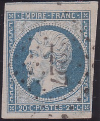  Napoléon dentelé Yvert N° 14 ,  PANNEAU D2 POSITION 91 - 1er état - N° 1 - 