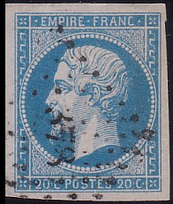  Napoléon dentelé Yvert N° 14 ,  PANNEAU D2 POSITION 92 - 1er état - N° 1 - 