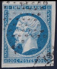  Napoléon dentelé Yvert N° 14 ,  PANNEAU D2 POSITION 93 - 1er état - N° 1 - 