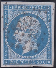  Napoléon dentelé Yvert N° 14 ,  PANNEAU D2 POSITION 93 - 1er état plus tardif - N° 2 - 