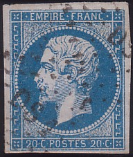  Napoléon dentelé Yvert N° 14 ,  PANNEAU D2 POSITION 96 - 3ème état - N° 3 - 