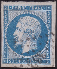  Napoléon dentelé Yvert N° 14 ,  PANNEAU D2 POSITION 100 - 3ème état - N° 3 - 